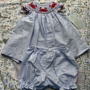 Smocked Toddler girl 2 pc set